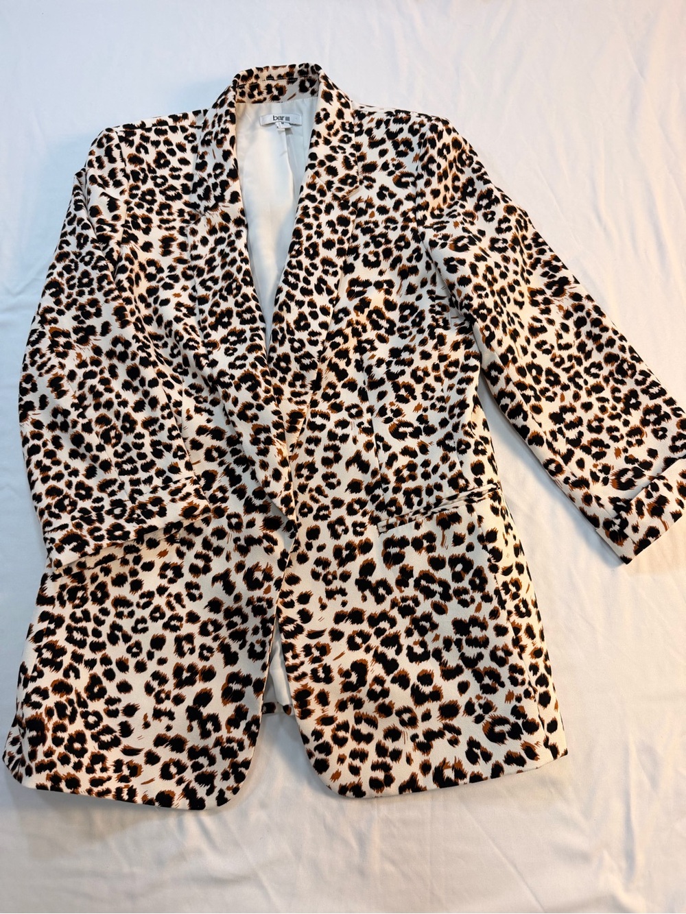 Bar III Leopard Print Blazer Size M Animal Print Open Front Jacket